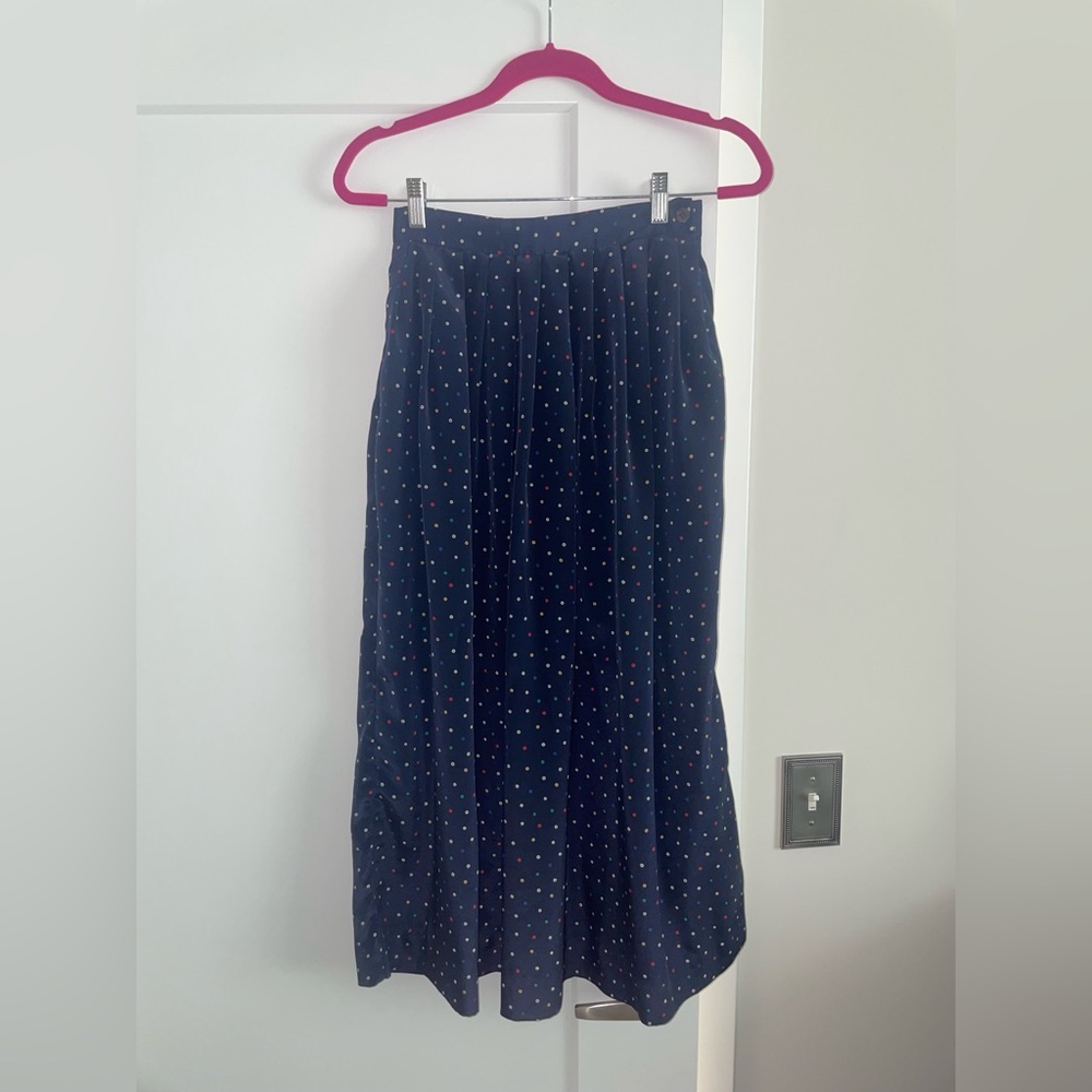 Vintage Talbots Womens Pleated Polka Dot Skirt